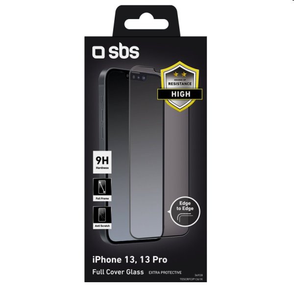 Tvrdené sklo SBS Full Glass pre iPhone 13/13 Pro, black Tvrdené sklo SBS Full Glass pre iPhone 13/13 Pro, black