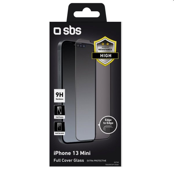 Tvrdené sklo SBS Full Glass pre iPhone 13 mini, čierna