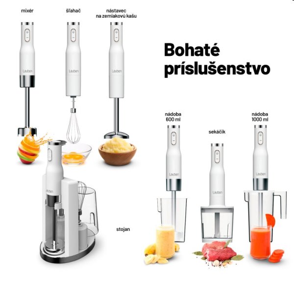 Tyčový mixér Lauben Stick Blender 800AT, čierna