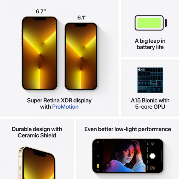 Apple iPhone 13 Pro Max 128GB, zlatá