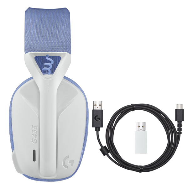 Herné slúchadlá Logitech G435 Lightspeed Wireless Bluetooth Gaming Headset, biele
