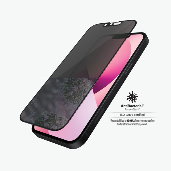 Ochranné temperované sklo PanzerGlass Case Friendly AB s privátnym filtrom pre Apple iPhone 13 Mini, čierna