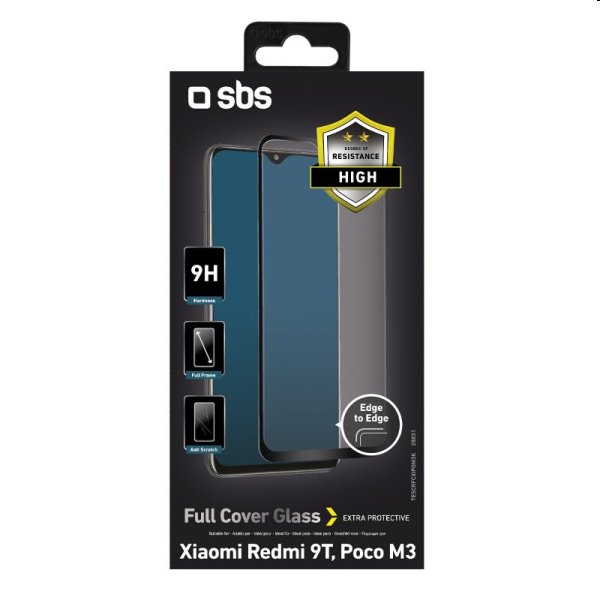 Tvrdené sklo SBS Full Cover pre Xiaomi Redmi 9T/Poco M3, čierne Tvrdené sklo SBS Full Cover pre Xiaomi Redmi 9T/Poco M3, čierne