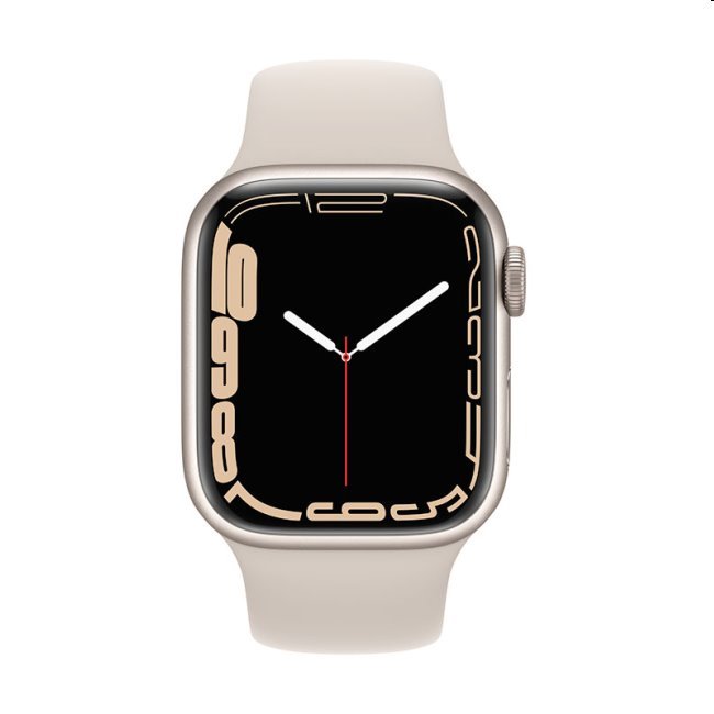 Apple Watch Series 7 GPS, 41mm hviezdna biela , hliníkové puzdro so športovým remienkom, hviezdna biela - štandardná veľkosť