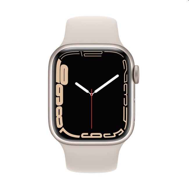 Apple Watch Series 7 GPS, 41mm Starlight Aluminium Case with Starlight Sport Band - Regular Apple Watch Series 7 GPS, 41mm Starlight Aluminium Case with Starlight Sport Band - Regular