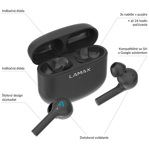 LAMAX Trims1 bezdrôtové slúchadlá, čierne