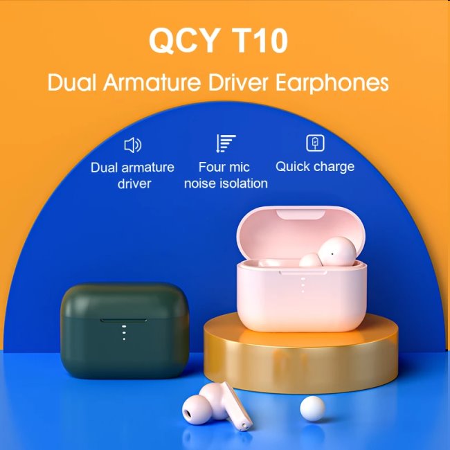 QCY T10 TWS bluetooth slúchadlá, black QCY T10 TWS bluetooth slúchadlá, black