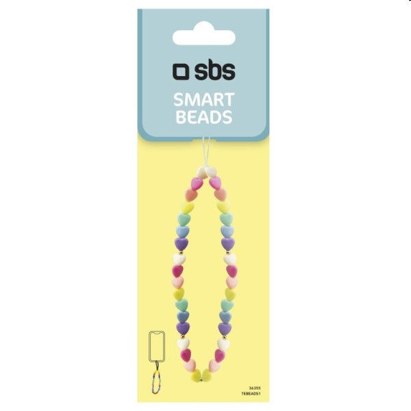 SBS Korálky pre smartfón, srdiečka, viacfarebná SBS Korálky pre smartfón, srdiečka, viacfarebná