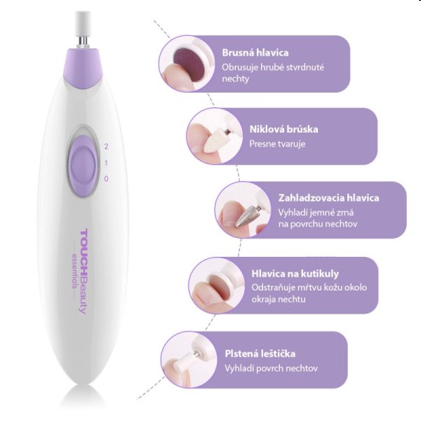 TOUCHBeauty 1039 Brúska na manikúru a pedikúru 5v1
