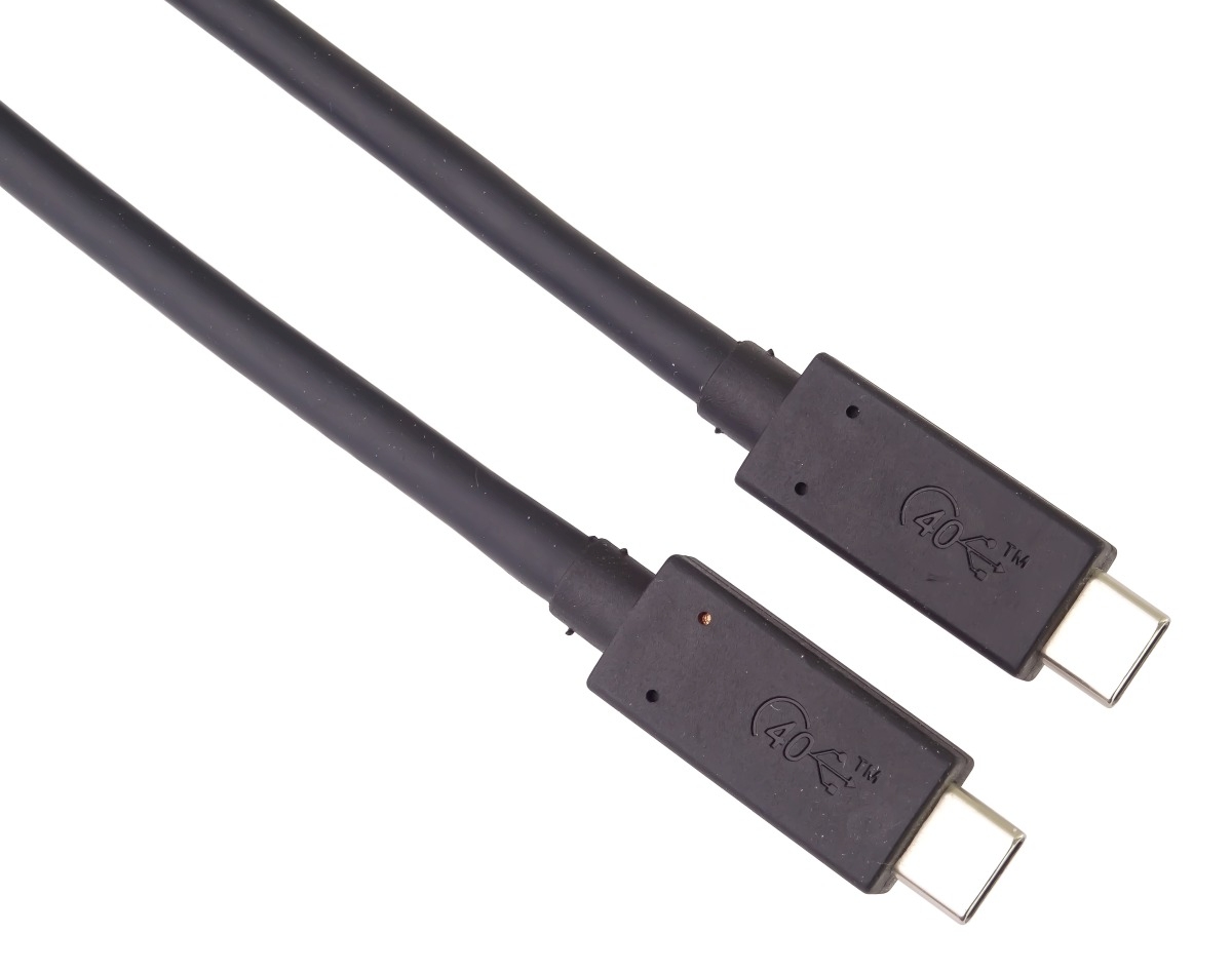 PremiumCord USB4 kábel 1 m, 40Gbps, Thunderbolt 3, certifikovaný USB-IF, čierny