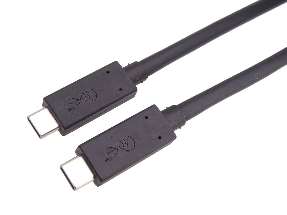 PremiumCord USB4 kábel 1 m, 40Gbps, Thunderbolt 3, certifikovaný USB-IF, čierny