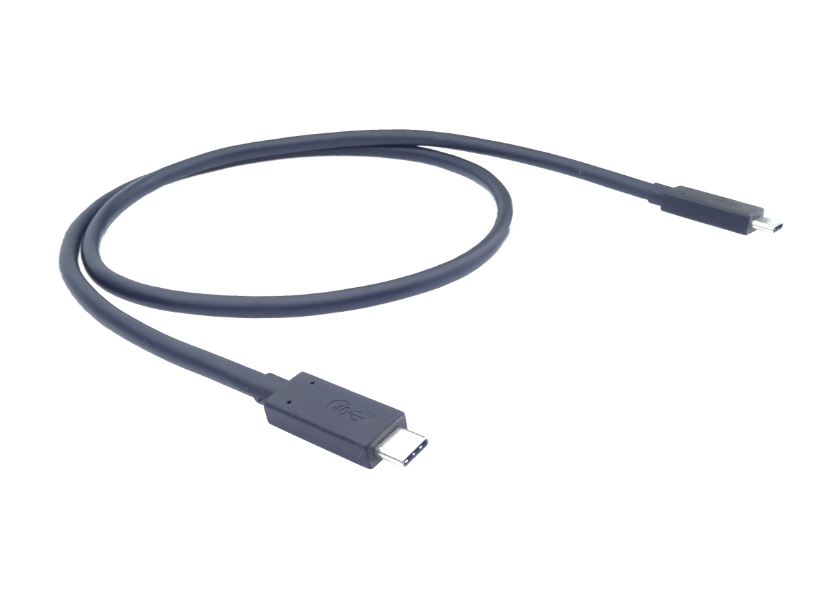 PremiumCord USB4 kábel 1 m, 40Gbps, Thunderbolt 3, certifikovaný USB-IF, čierny