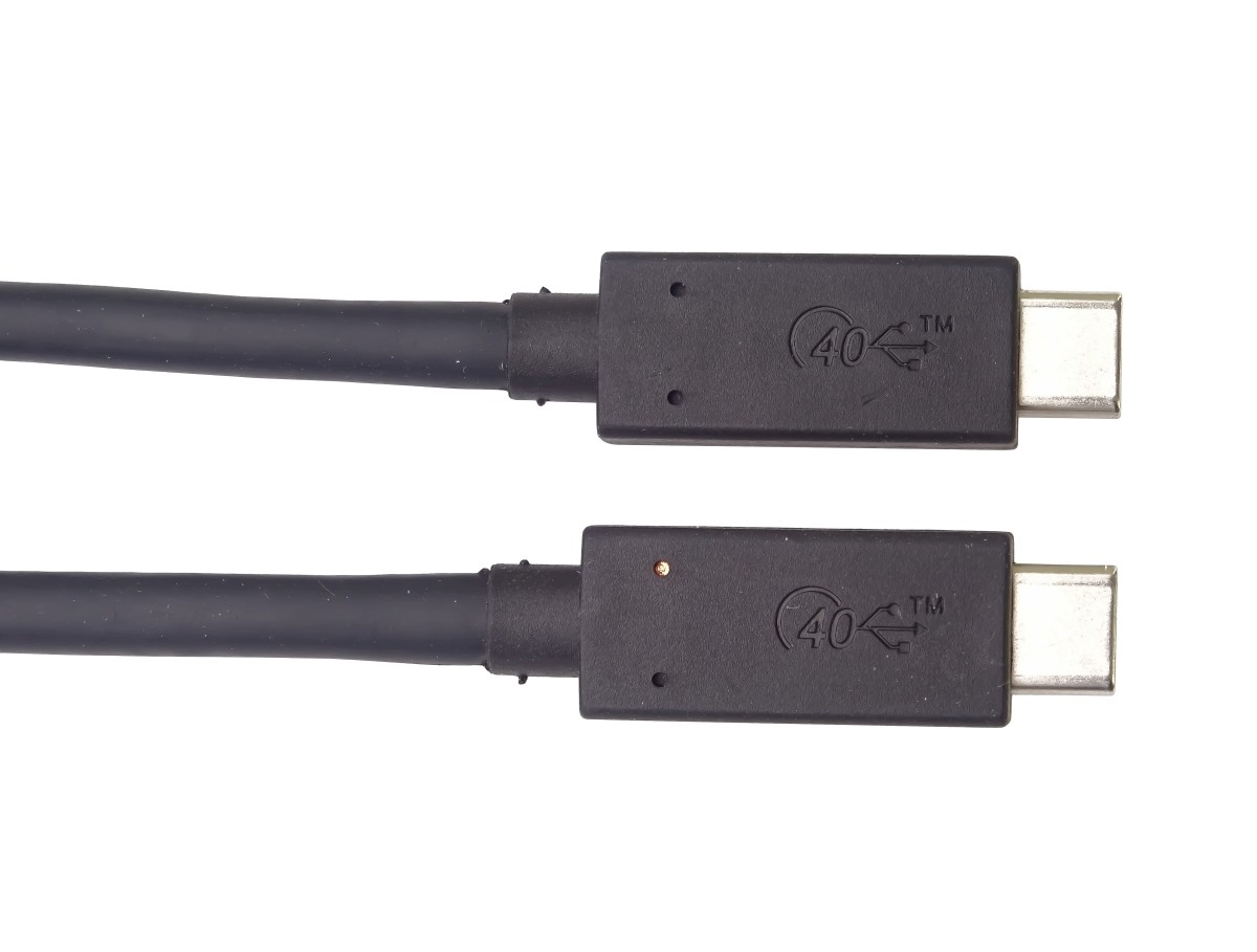 PremiumCord USB4 kábel 1 m, 40Gbps, Thunderbolt 3, certifikovaný USB-IF, čierny