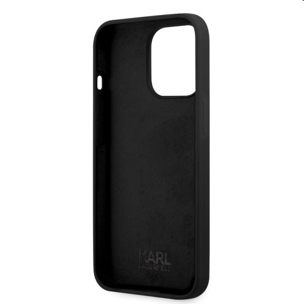 Zadný Karl Lagerfeld and Choupette Liquid Silicone for iPhone 13 Pro, čierna