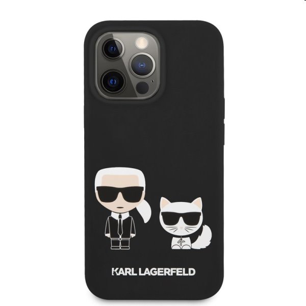 Zadný Karl Lagerfeld and Choupette Liquid Silicone for iPhone 13 Pro, čierna