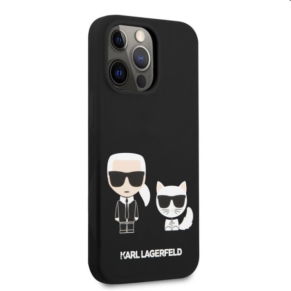 Zadný Karl Lagerfeld and Choupette Liquid Silicone for iPhone 13 Pro, čierna