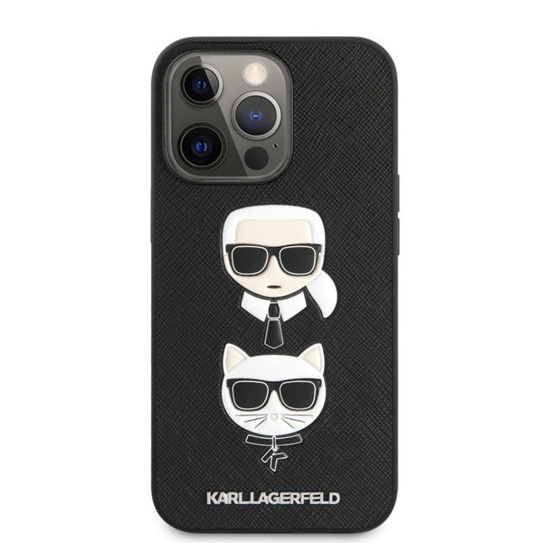 Zadný kryt Karl Lagerfeld PU Saffiano Karl and Choupette Heads pre iPhone 13 Pro Max, čierna Zadný kryt Karl Lagerfeld PU Saffiano Karl and Choupette Heads pre iPhone 13 Pro Max, čierna