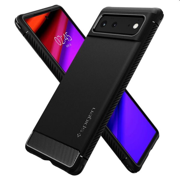 Puzdro Spigen Rugged Armor pre Google Pixel 6, čierne Puzdro Spigen Rugged Armor pre Google Pixel 6, čierne