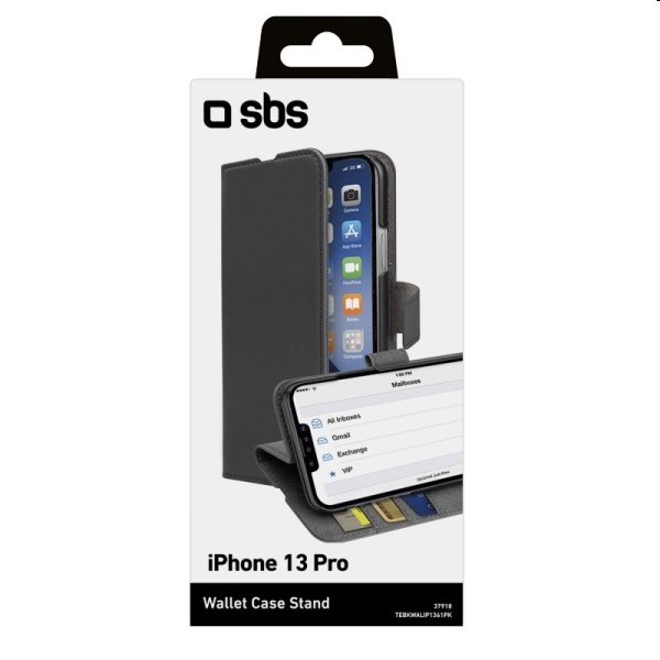 Knižkové puzdro SBS Wallet pre iPhone 13 Pro, čierna Knižkové puzdro SBS Wallet pre iPhone 13 Pro, čierna
