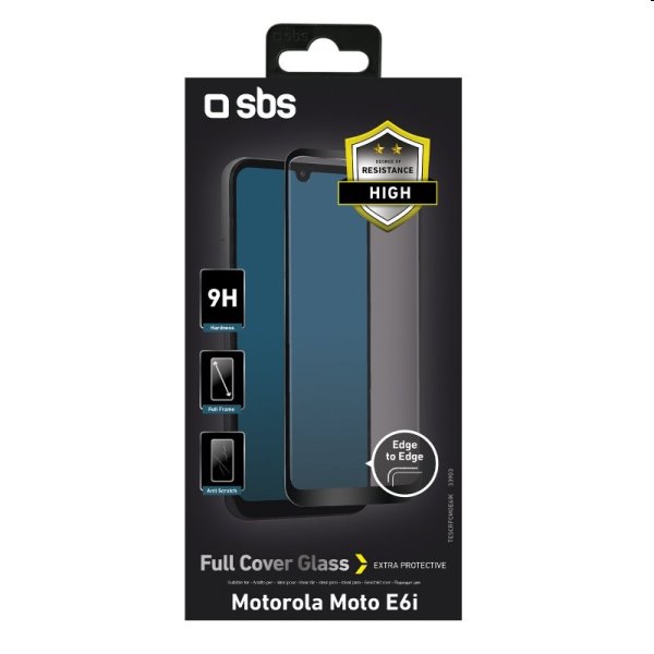 Tvrdené sklo SBS Full Cover pre Motorola Moto E6i, čierna