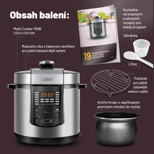 Lauben Multi Cooker 18SB, multifunkčný hrniec Lauben Multi Cooker 18SB, multifunkčný hrniec