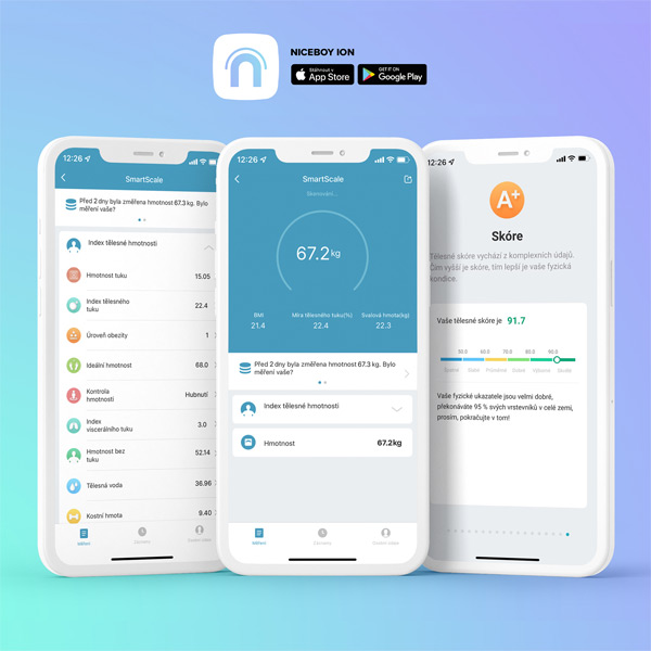 Niceboy ION SmartScale, osobná smart váha, čierna