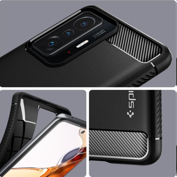 Zadný kryt Spigen Rugged Armor pre Xiaomi 11T/11T Pro, čierna Zadný kryt Spigen Rugged Armor pre Xiaomi 11T/11T Pro, čierna