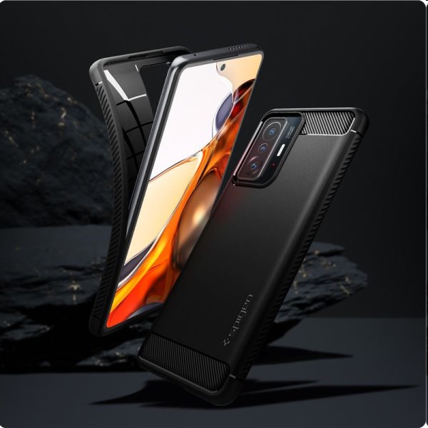 Zadný kryt Spigen Rugged Armor pre Xiaomi 11T/11T Pro, čierna Zadný kryt Spigen Rugged Armor pre Xiaomi 11T/11T Pro, čierna