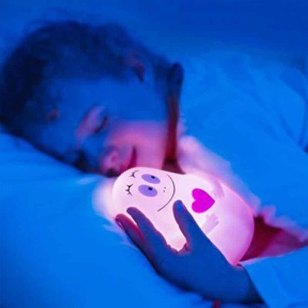 Nočne svetlo do detskej izby PABOBO Lumilove Barbapapa na zaspávanie, ružový kamarát