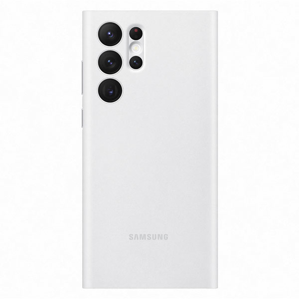 Knižkové puzdro Clear View pre Samsung Galaxy S22 Ultra, biela