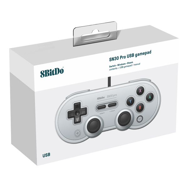 8BitDo SN30 Pro USB Gamepad, šedý