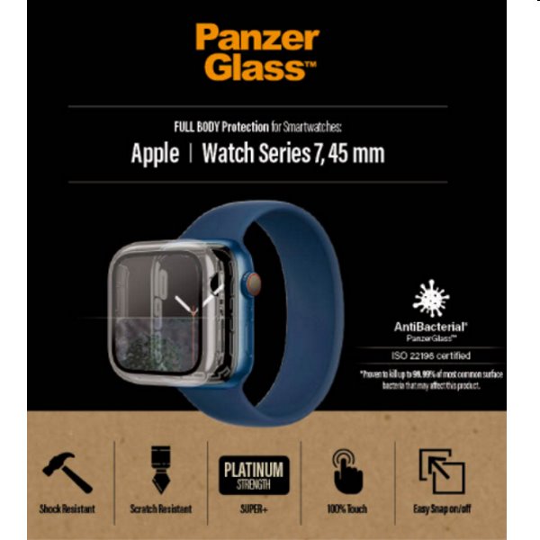 Ochranné temperované sklo PanzerGlass pre Apple Watch 7 45 mm, čierna