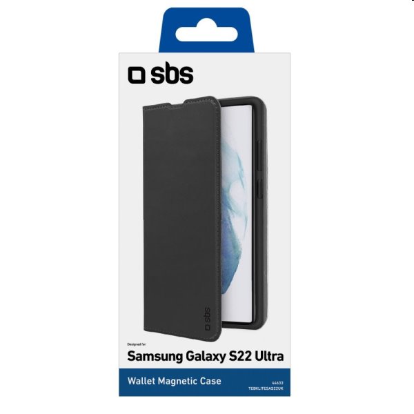 Knižkové puzdro SBS Book Wallet Lite pre Samsung Galaxy S22 Ultra, čierna
