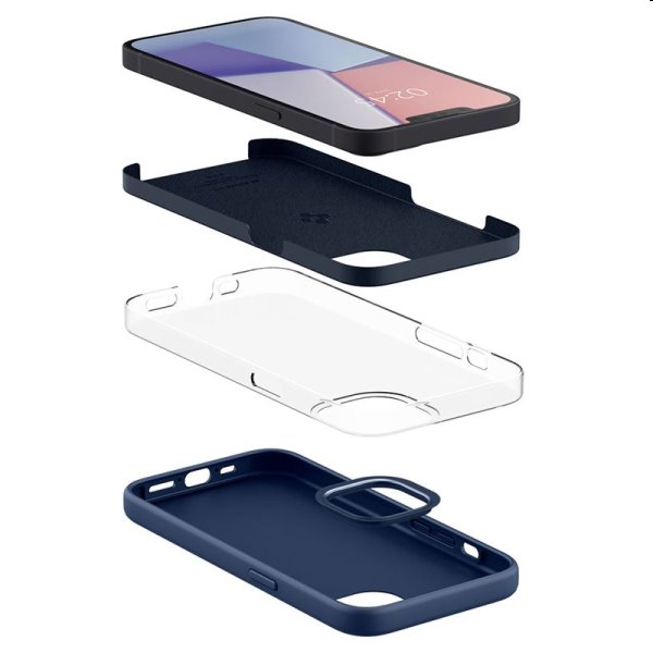 Zadný kryt Spigen Silicone Fit pre Apple iPhone 13, modrá Zadný kryt Spigen Silicone Fit pre Apple iPhone 13, modrá