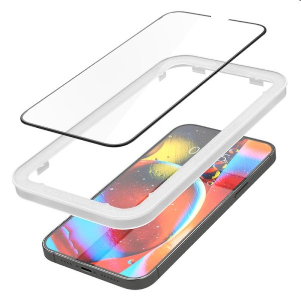 Tvrdené sklo Spigen tR Align Master pre Apple iPhone 14, 13, 13 Pro, čierna, 2 kusy