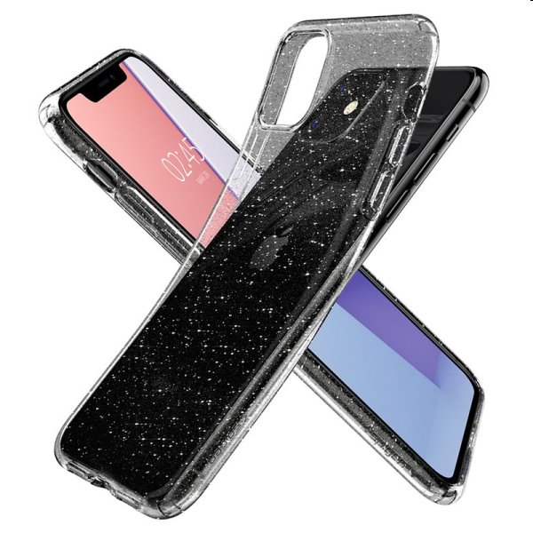 Zadný kryt Zadný kryt Spigen Liquid Crystal Glitter pre Apple iPhone 11, transparentná