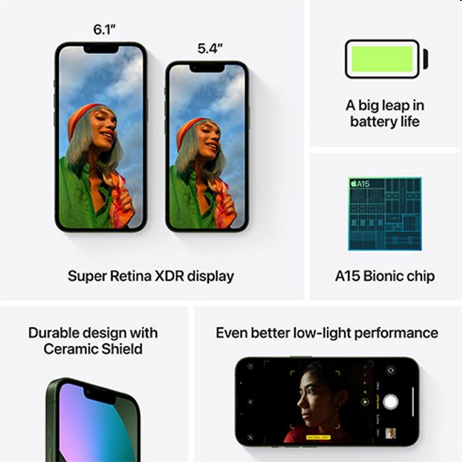 Apple iPhone 13 mini 128GB, zelená