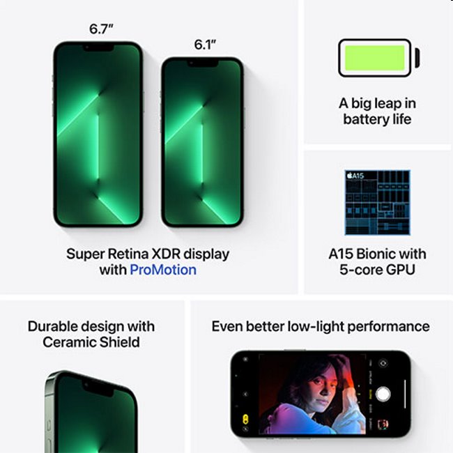 Apple iPhone 13 Pro Max 128GB, alpská zelená