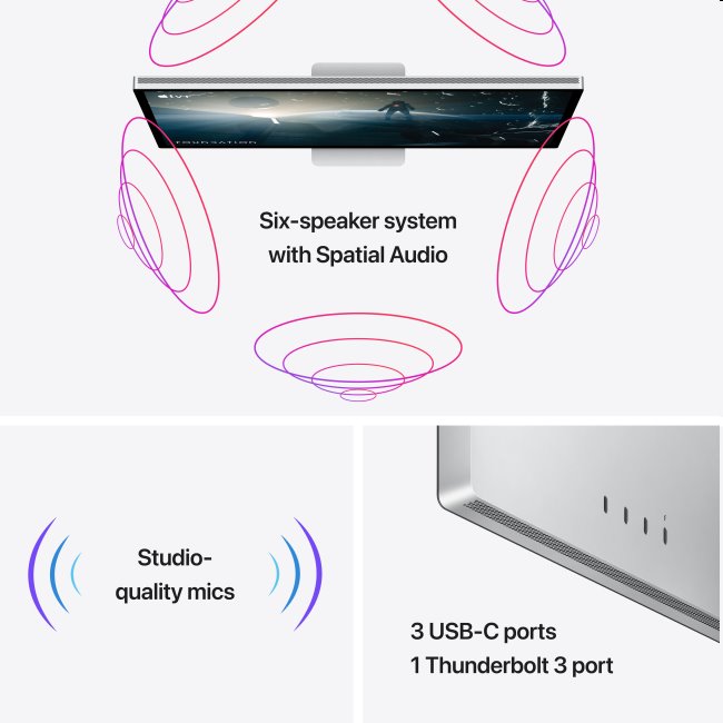Apple Studio Display 27", štandardné sklo, stojan s nastaviteľným náklonom a výškou