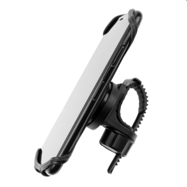 FIXED Bikee 2 odnímateľný silikónový držiak mobilného telefónu na bicykel, čierny