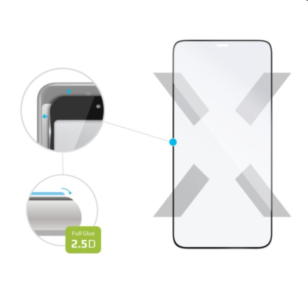 FIXED Full-Cover Ochranné tvrdené sklo pre Apple iPhone 12/12 Pro, čierne