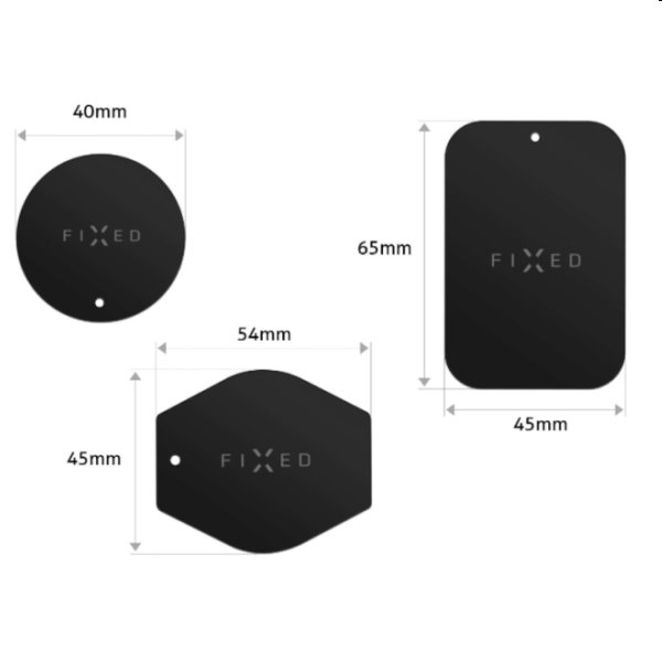 FIXED Icon Plates Súprava náhradných plieškov k magnetickým držiakom, čierna