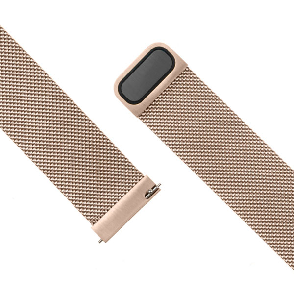 FIXED Mesh Nerezový remienok pre Smart Watch 22 mm, zlatoružový