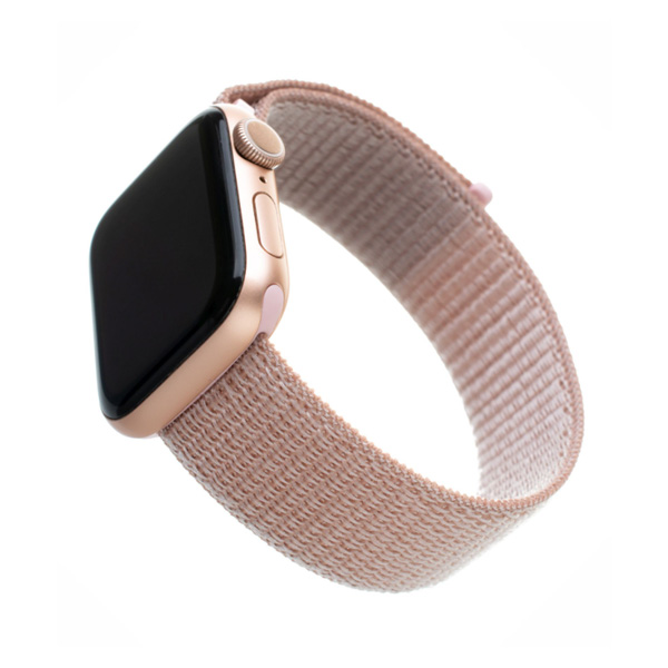 FIXED Nylonový remienok pre Apple Watch 42/ 44/ 45 mm, ružovozlatý FIXED Nylonový remienok pre Apple Watch 42/ 44/ 45 mm, ružovozlatý