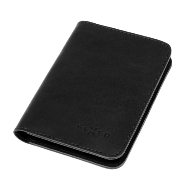 FIXED Smile XL Kožená peňaženka s inteligentným lokátorom, čierna