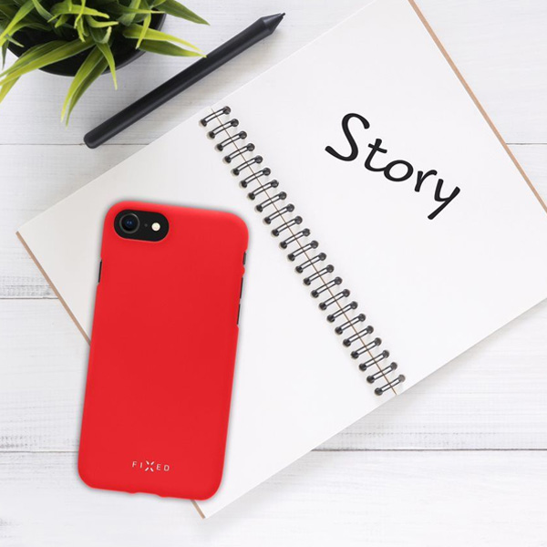 Zadný pogumovaný kryt FIXED Story pre Apple iPhone 13 Pro, červená