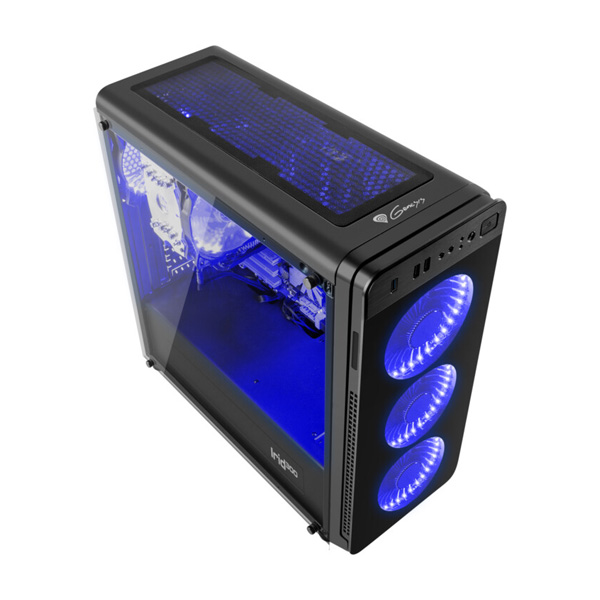 Genesis IRID 300 BLUE MIDI skrinka(USB 3.0), 4 ventilátory s modrým podsvietením Genesis IRID 300 BLUE MIDI skrinka(USB 3.0), 4 ventilátory s modrým podsvietením