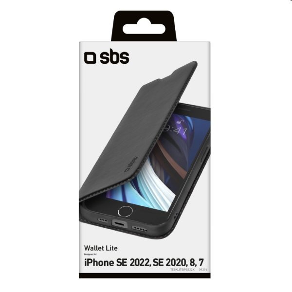 Knižkové puzdro SBS Wallet Lite pre Apple iPhone SE 2022/SE 2020/8/7, čierna Knižkové puzdro SBS Wallet Lite pre Apple iPhone SE 2022/SE 2020/8/7, čierna