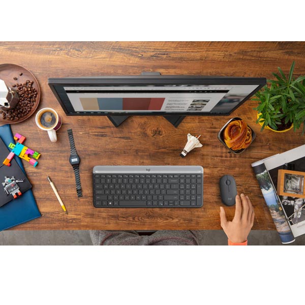 Set klávesnica a myš Logitech Slim Combo MK470 - CZ/SK, grafitová Set klávesnica a myš Logitech Slim Combo MK470 - CZ/SK, grafitová