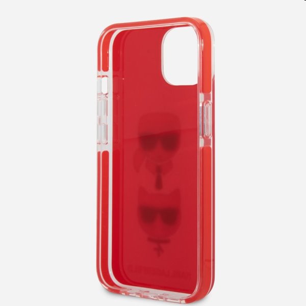 Zadný kryt Karl Lagerfeld TPE Karl and Choupette Heads pre Apple iPhone 13, červená